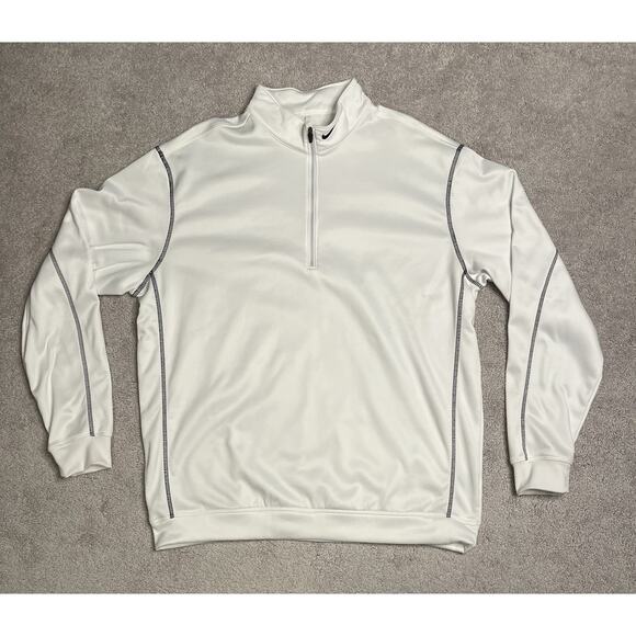 Nike Golf Therma Fit Quarter Zip Pullover Sweatshirt Mens XL White - Picture 1 of 9